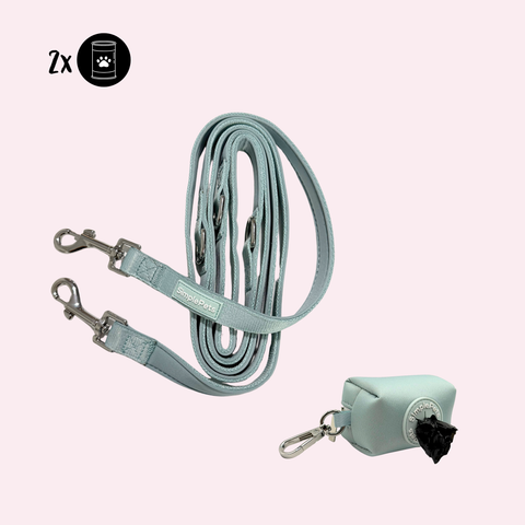 2,5m verstellbare Führ/Handsfree Leine + Kotbeutelspender