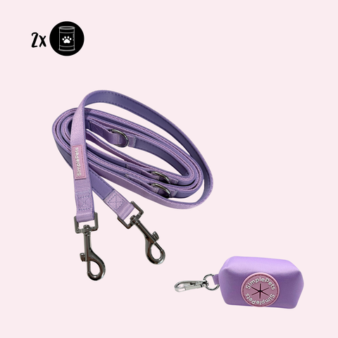 2,5m verstellbare Führ/Handsfree Leine + Kotbeutelspender