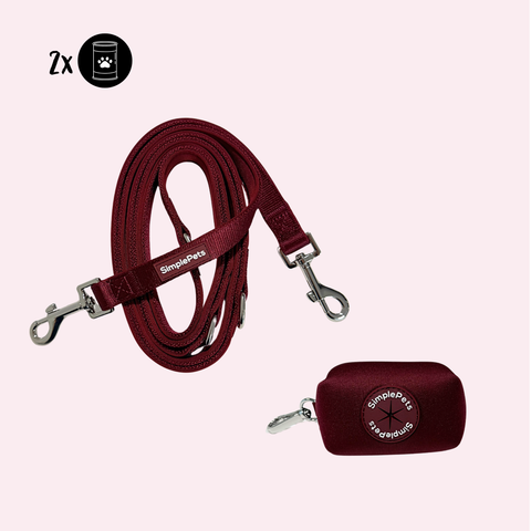 2,5m verstellbare Führ/Handsfree Leine + Kotbeutelspender