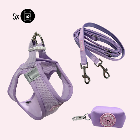 Step-In Geschirr Set mit 2,5m verstellbare Führ/Handsfreeleine