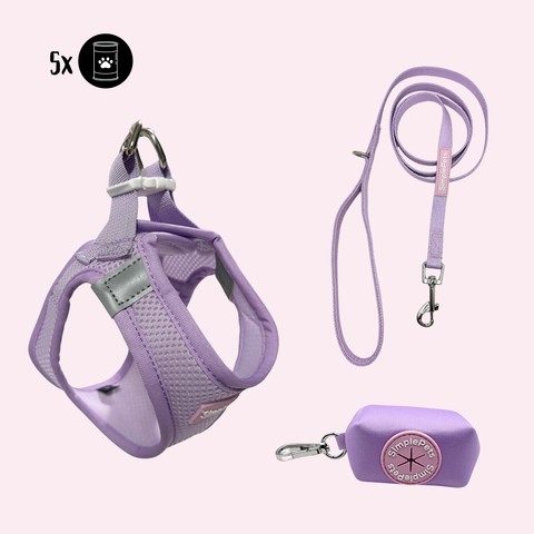 Step-In Geschirr Set mit Hundeleine light